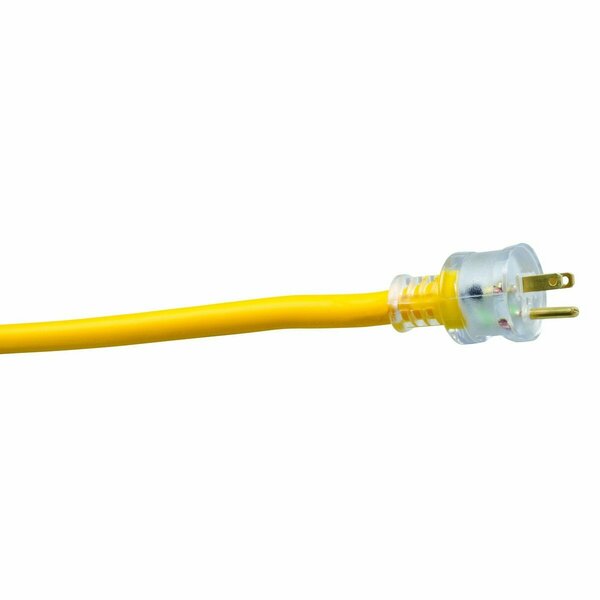 Southwire Polar/Solar Extension Cord, 10/3 AWG Cable, Female Receptacle, 25 ft L, 15 A, 125 V, Bright Yellow 1787SW0002